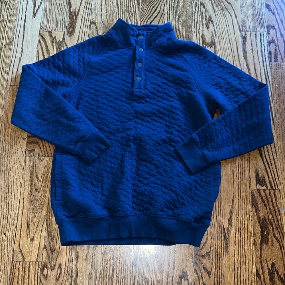 Goodfellow & Co Mens Navy Blue Quilted Henley Pullover size small